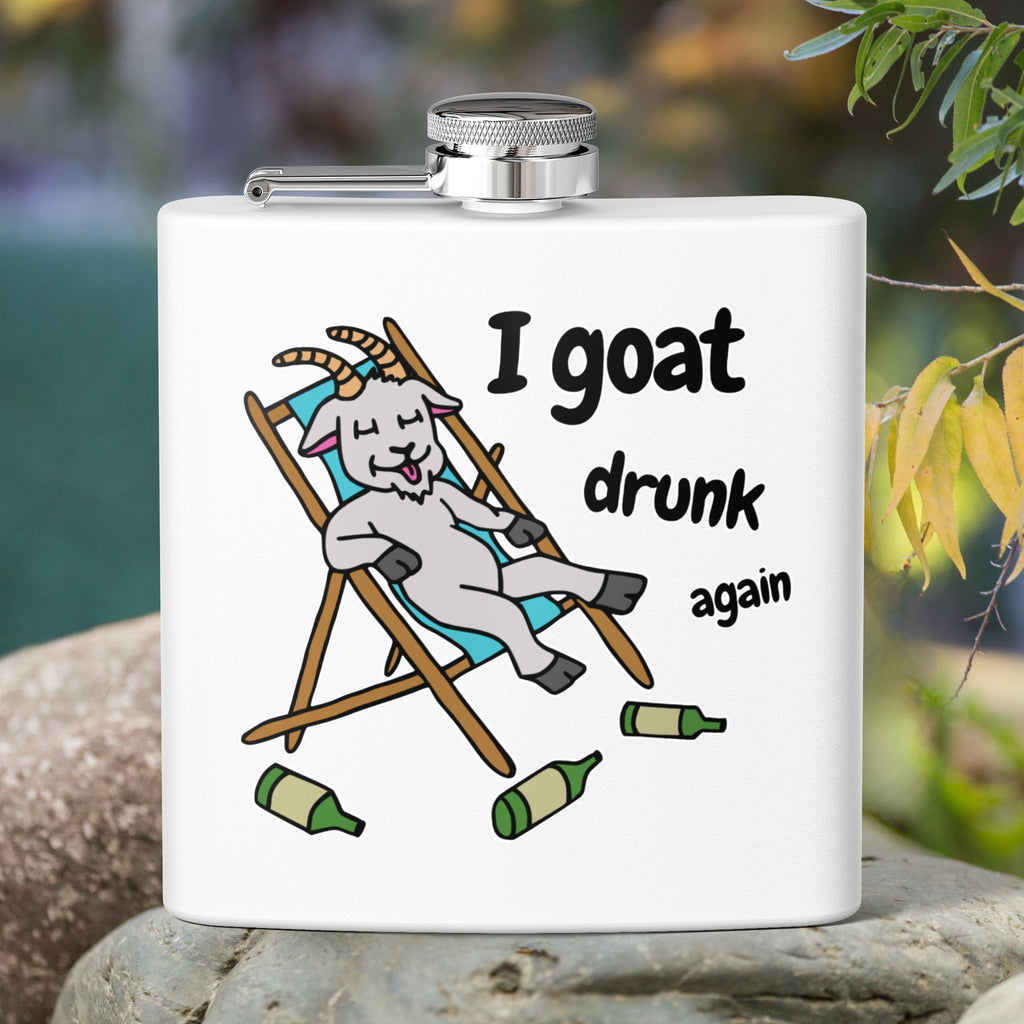 Goat-Themed Flask - I goat drunk again
