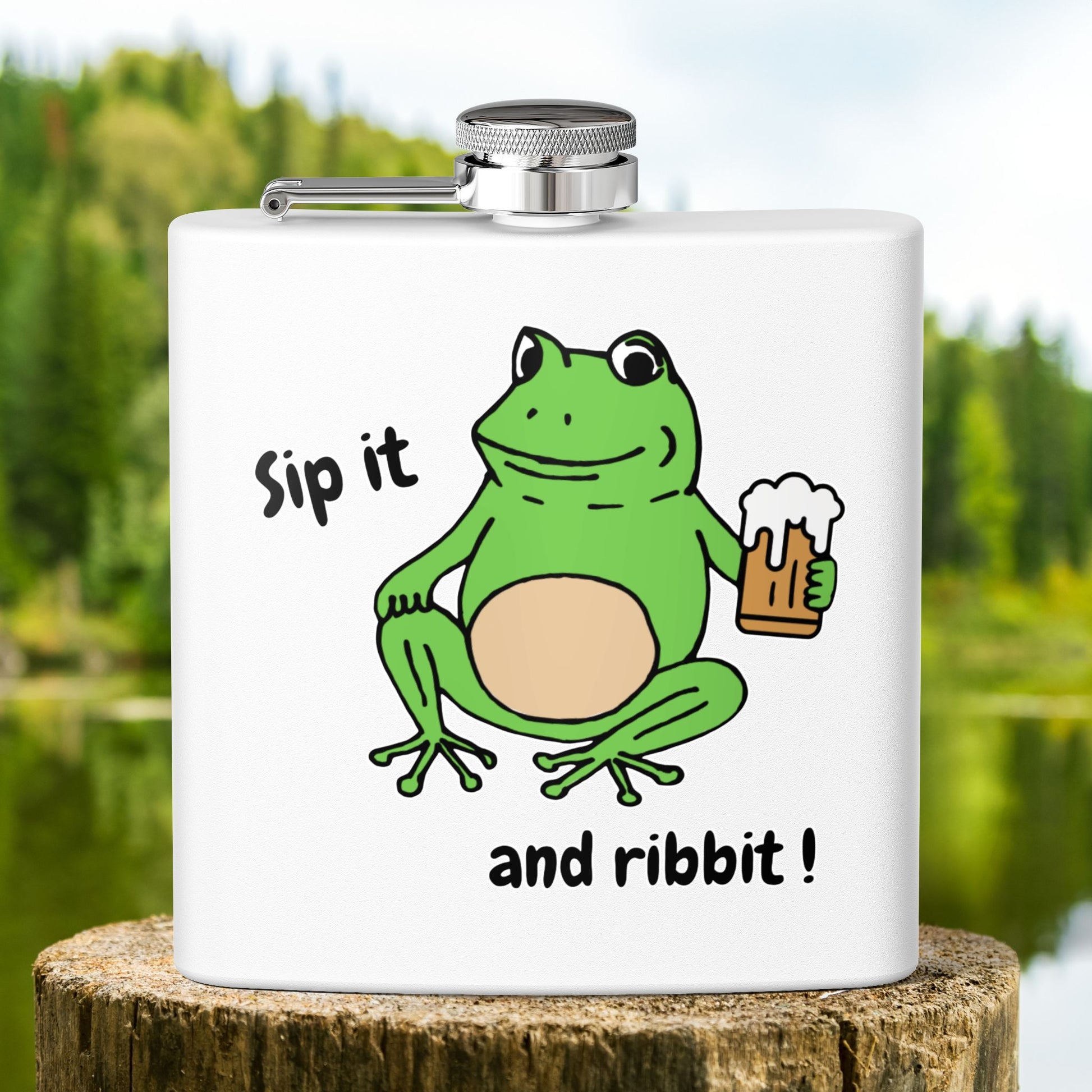 Frog-Themed Flask - Sip it and Ribbit!