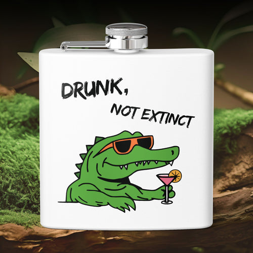 Alligator-Themed Flask - Drunk, not extinct