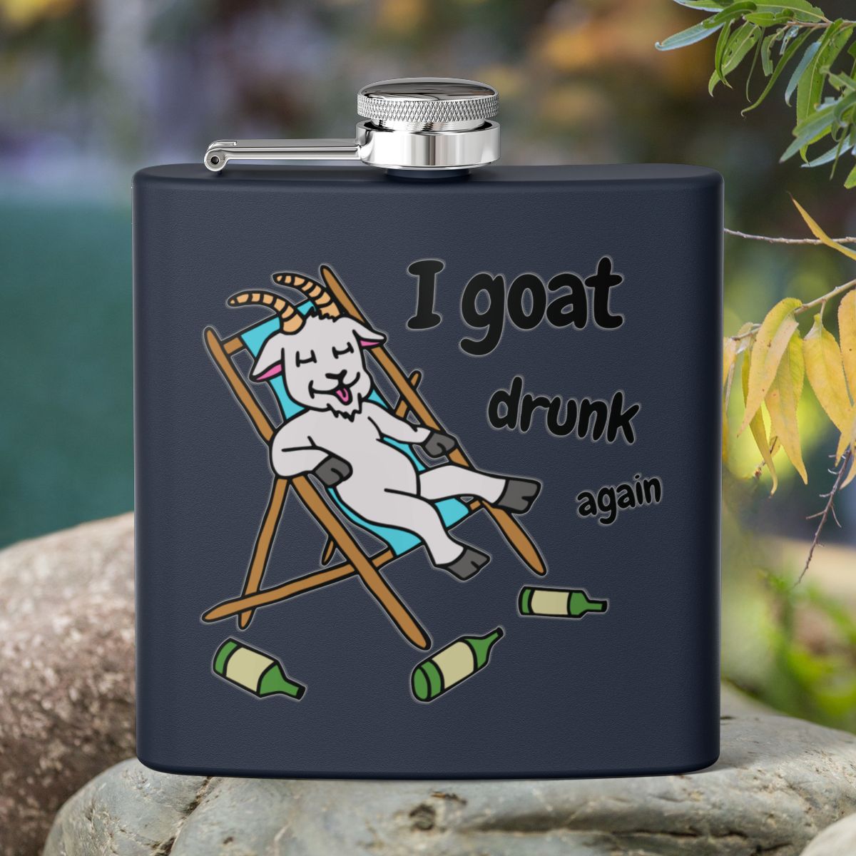 Goat Hip Flask 6oz