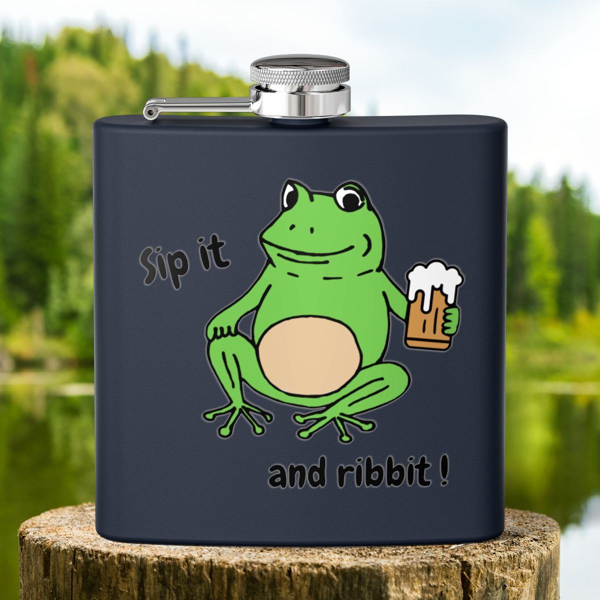 Frog Hip Flask 6oz