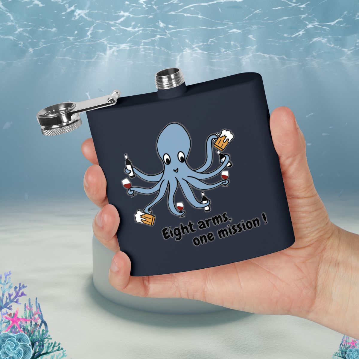 Octopus Hip Flask 6oz