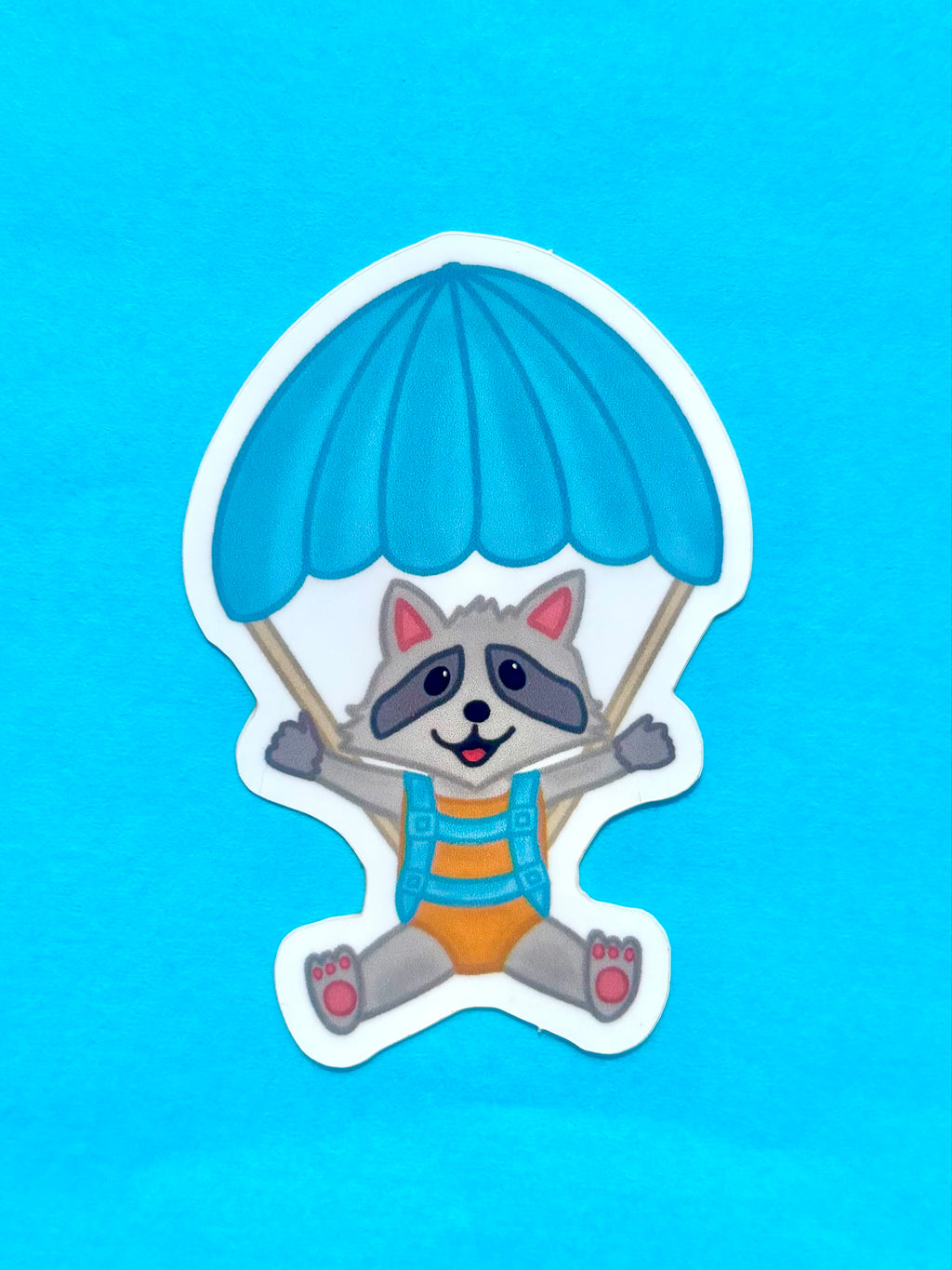 Raccoon parachute - Stickers