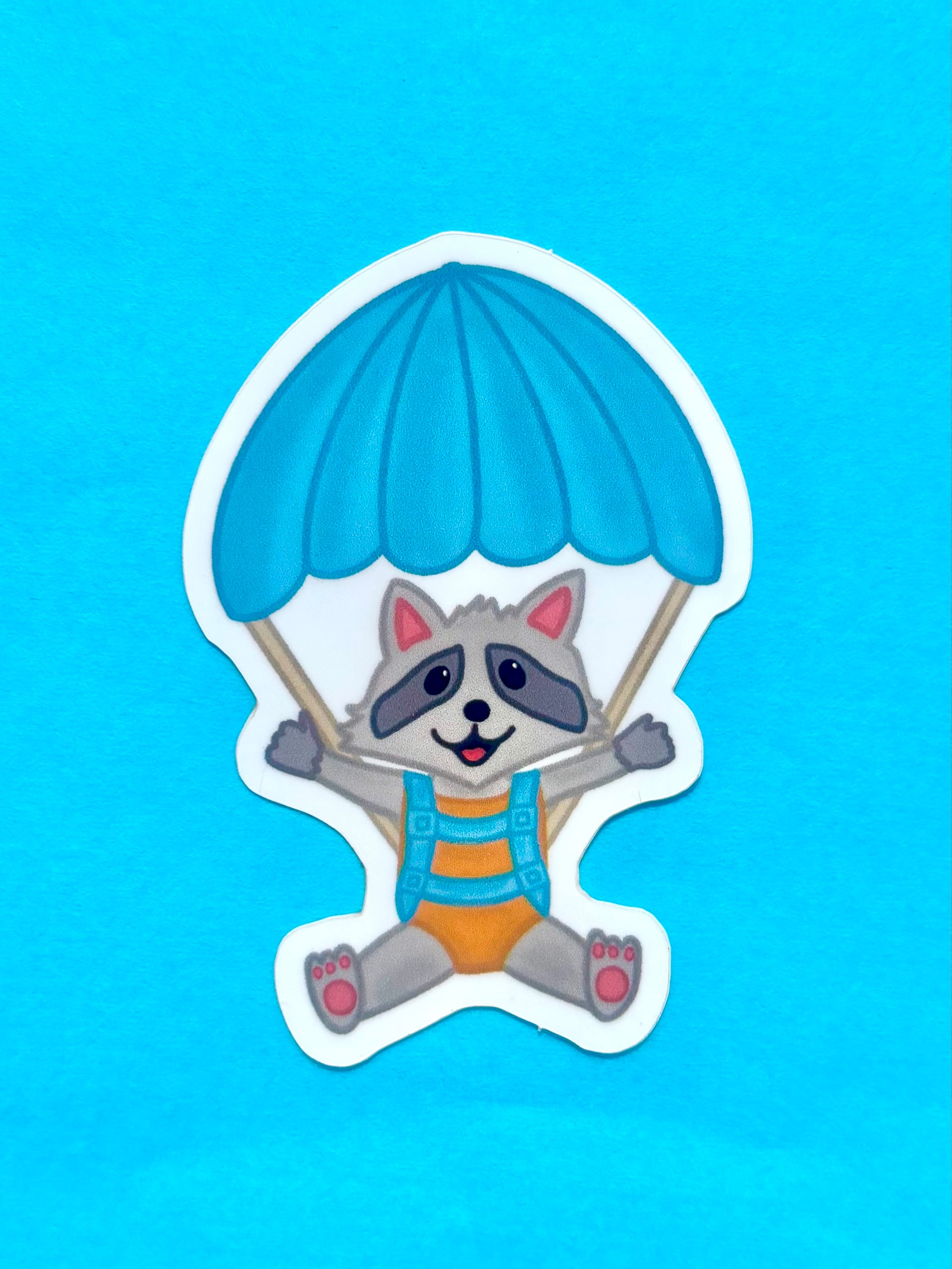 Raccoon parachute - Stickers
