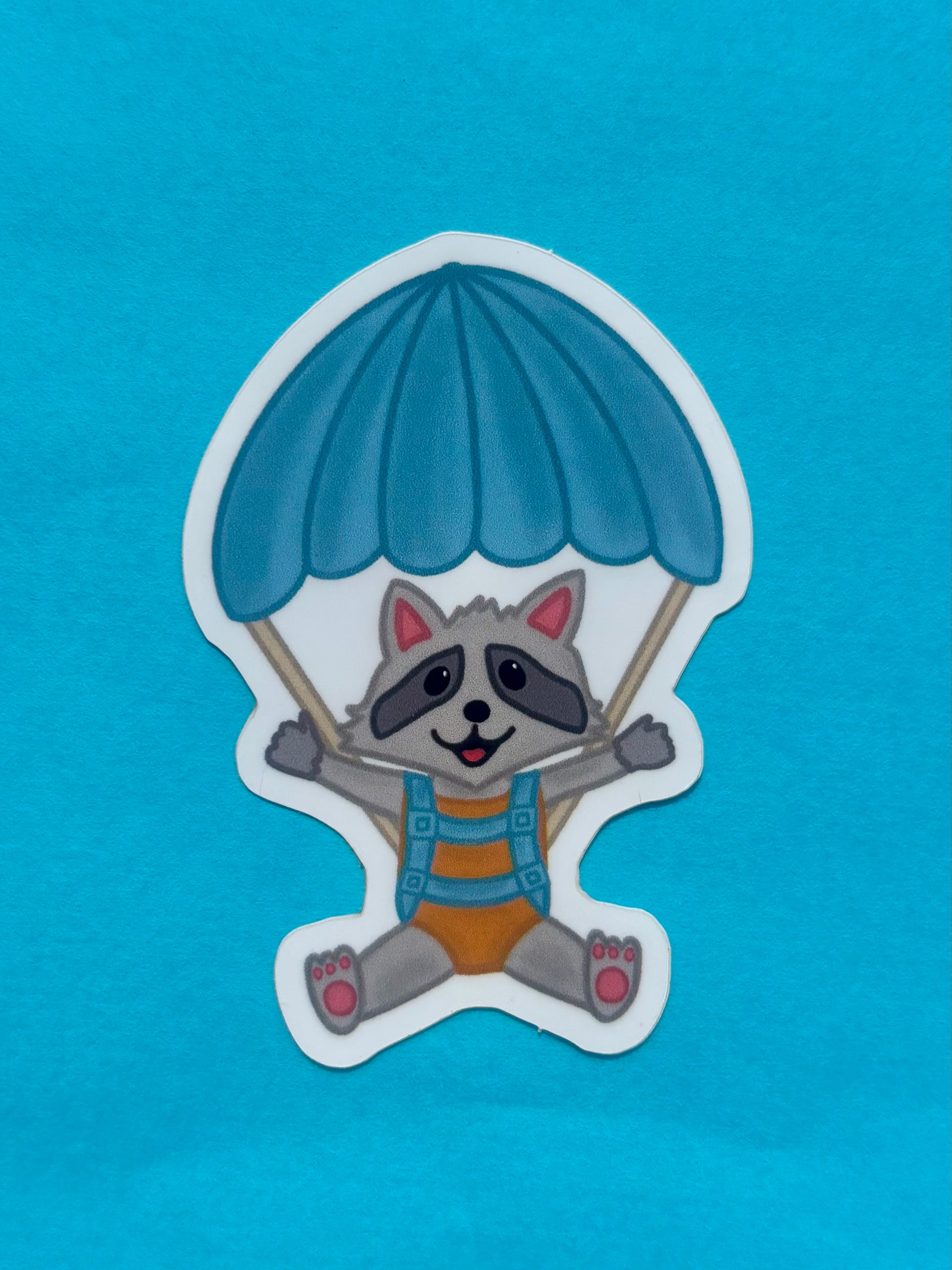 Parachute raccoon - Sticker