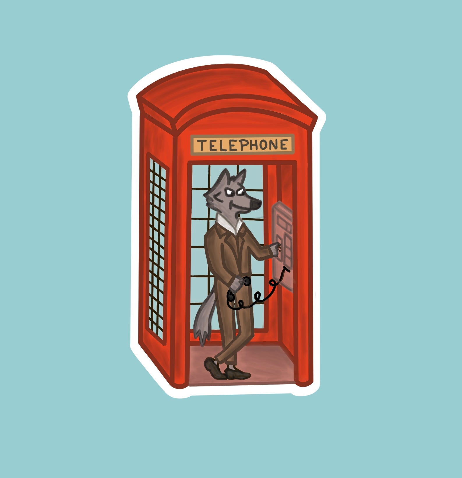 Telephone classy wolf - Stickers