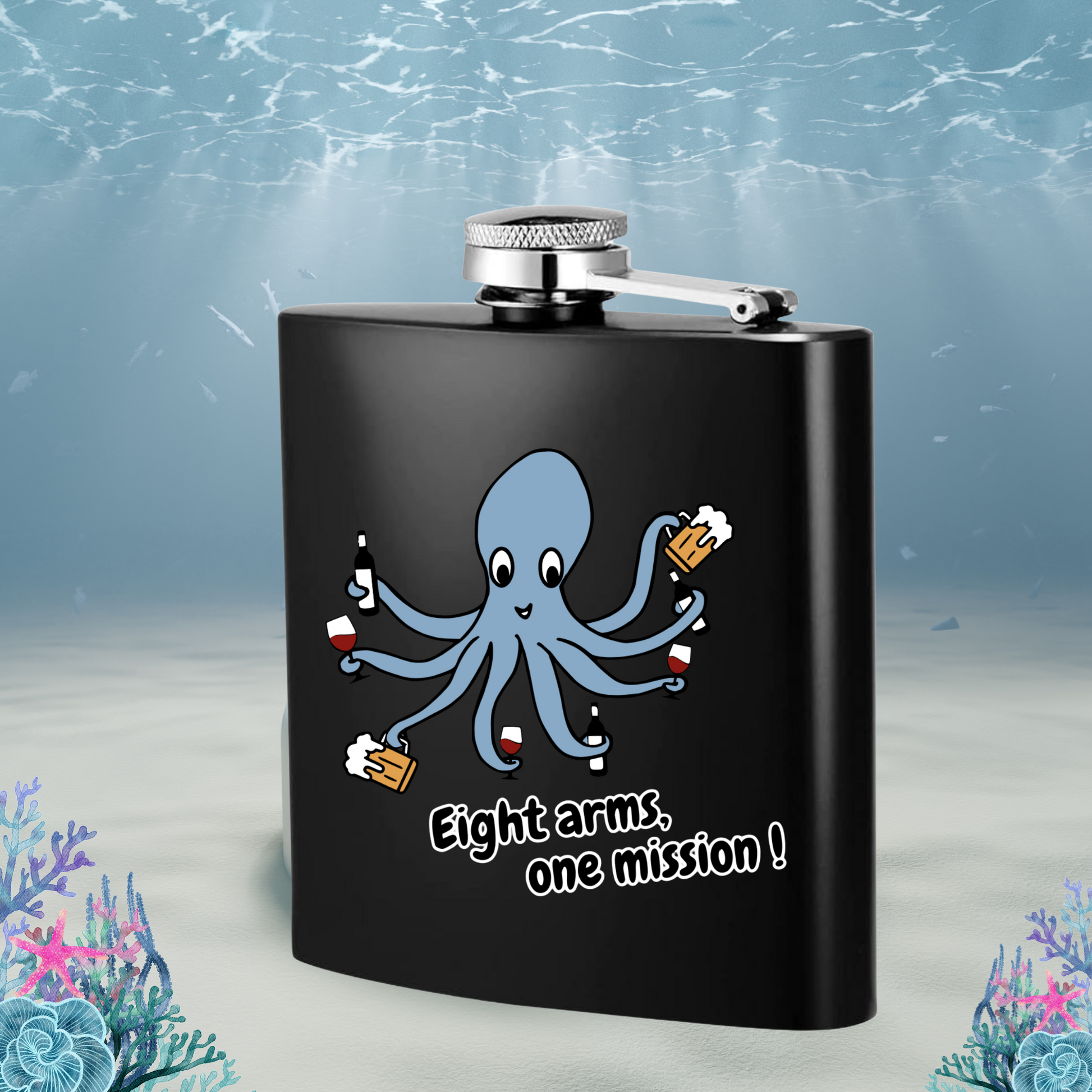 Octopus-Themed Flask - Eight arms, one mission!