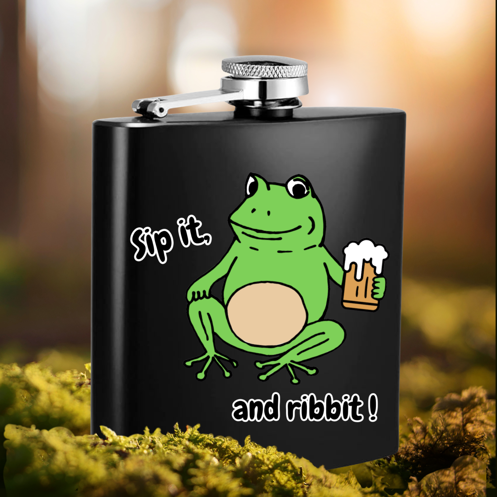 Frog-Themed Flask - Sip it and Ribbit!